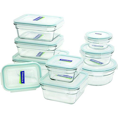 Glasslock 18 Pieces Assorted Oven Safe Container Set