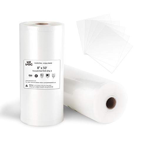 2 Large 8" x 50' Vacuum Saver Rolls Commercial Grade Food Sealer Bags