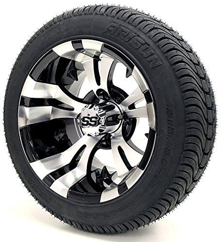 Vampire SS Gloss Black and Machined DOT Golf Cart Tire